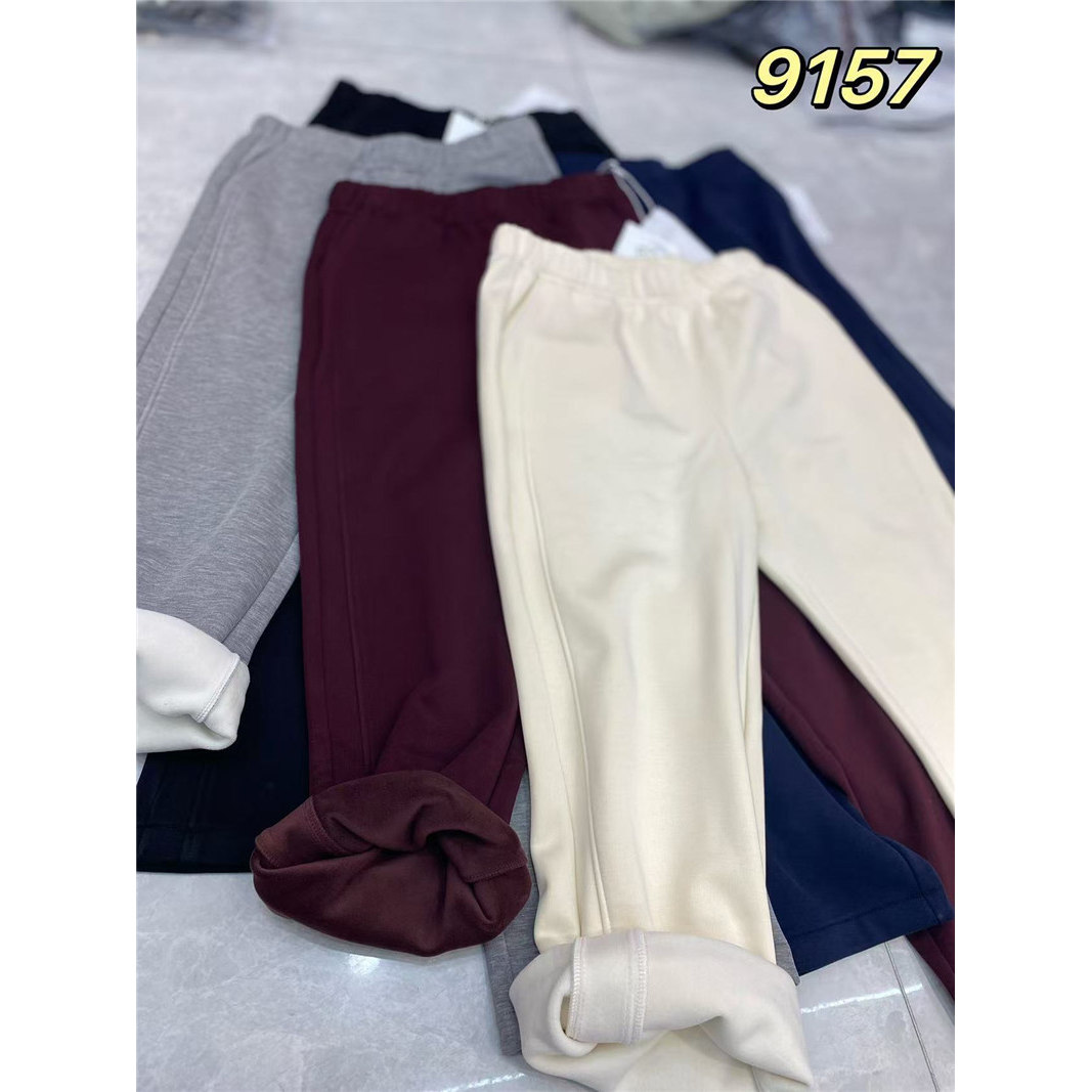 9157起点终点2025冬季新款大码女装显瘦加绒裤子休闲时尚百搭直筒