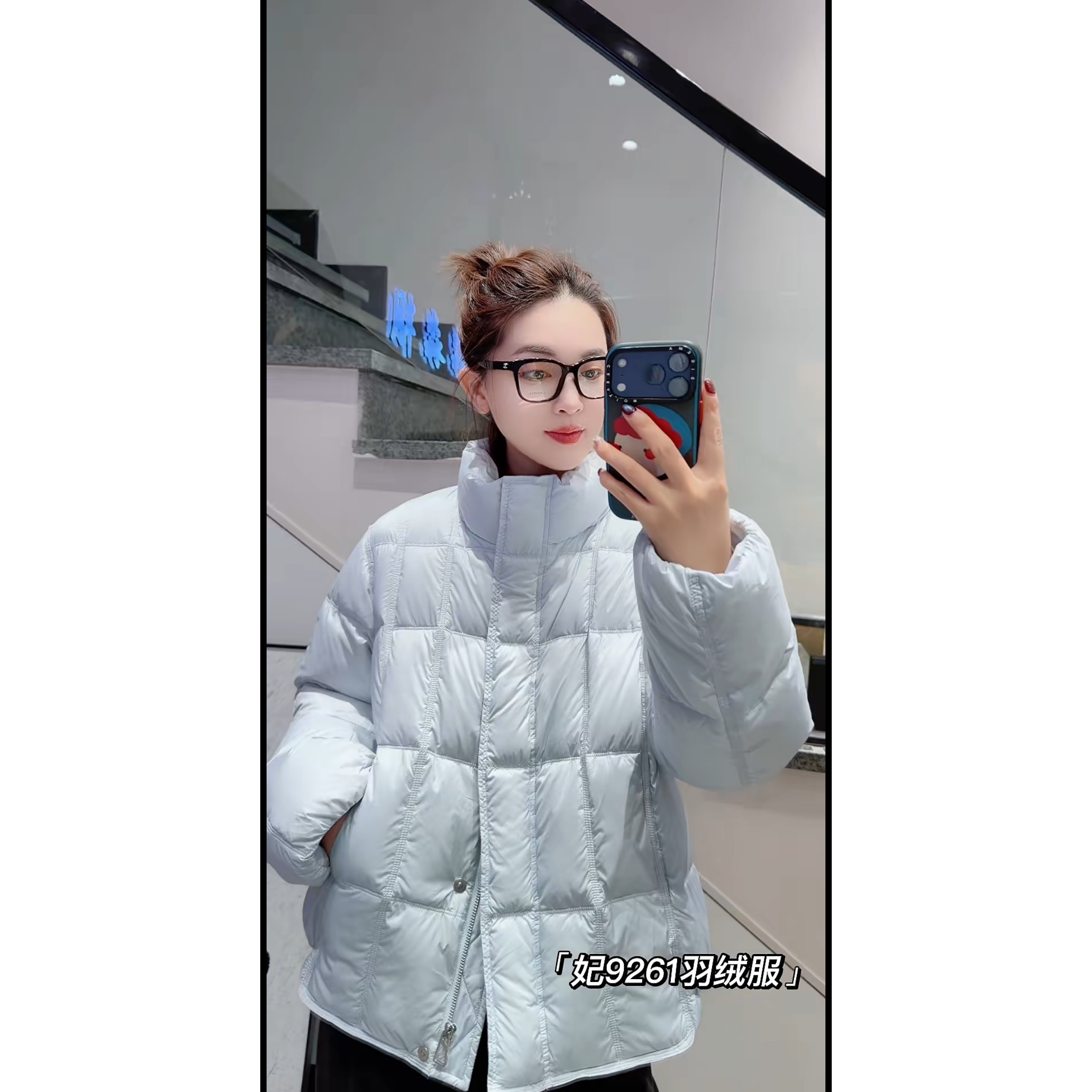 9261妃儿红2026冬新款大码女装显瘦羽绒服时尚遮肉百搭白鸭绒外套