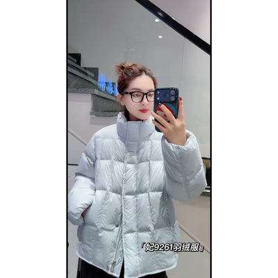 9261妃儿红2026冬新款大码女装显瘦羽绒服时尚遮肉百搭白鸭绒外套