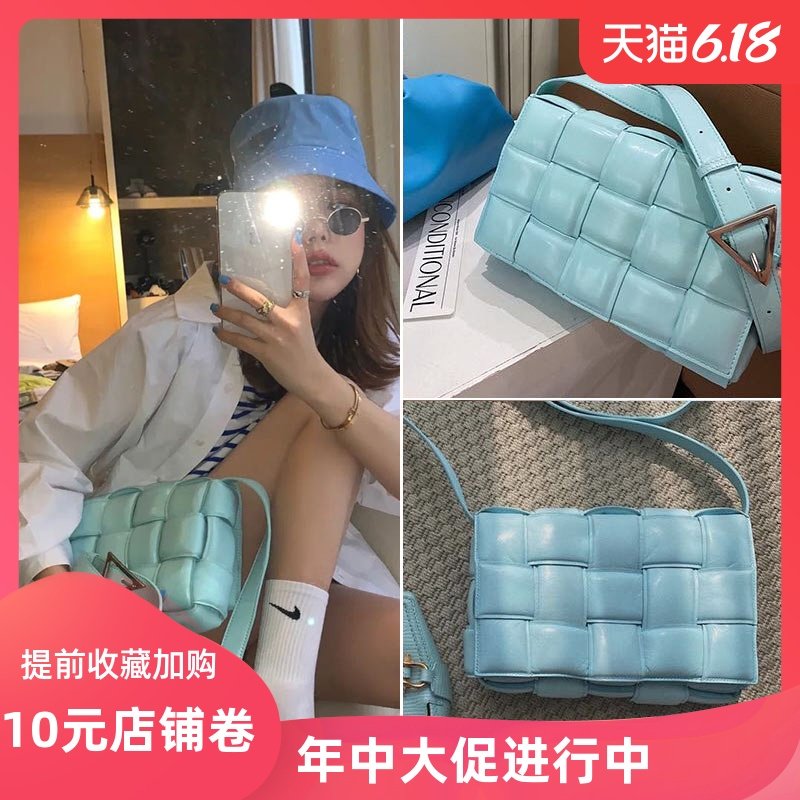 小CK明星小众品牌小静同款编织枕头小方包单肩斜跨包包女包