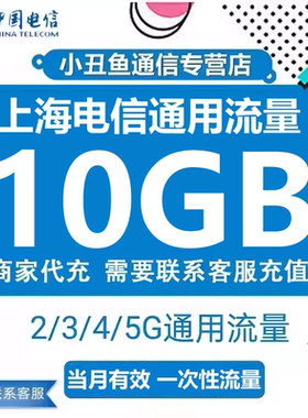 上海电信流量充值10GB流量包2G3G4G5G国内通用流量叠加包30天有效