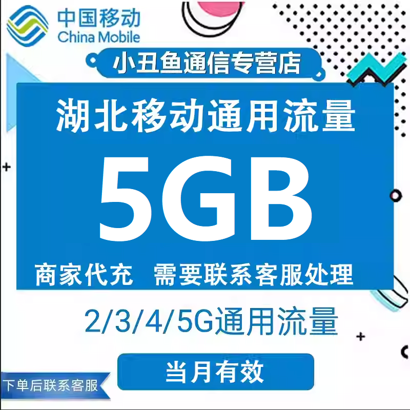 湖北移动流量充值5GB流量包3G4G全国通用流量叠加包当月有效,手机号码/套餐/增值业务,手机流量充值,淘宝优惠券,粉丝福利购,淘宝优惠卷