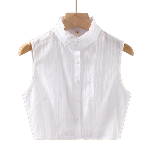 韩版秋冬立领假领子女百搭假领纯棉荷叶边多功能木耳边衬衫假衣领