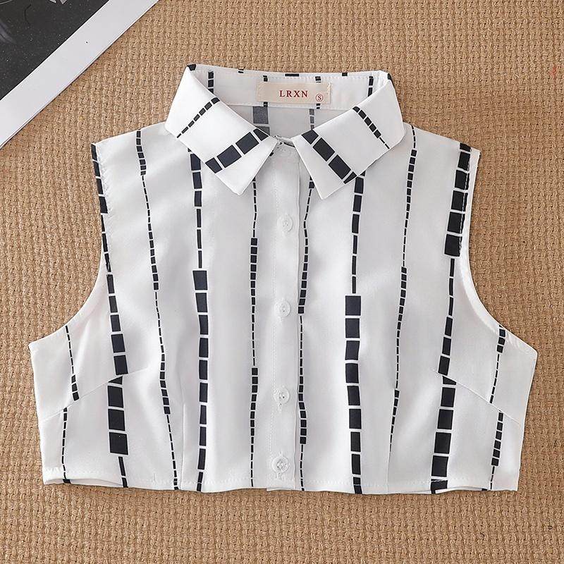 领子百搭假衣领秋冬毛衣装饰衬衣领内搭打底黑白色雪纺棉布娃娃领