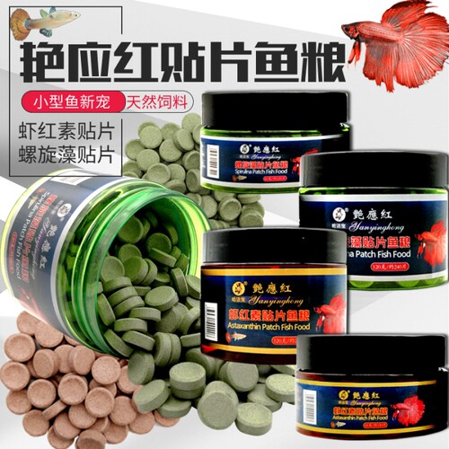 贴片鱼食小型鱼饲料孔雀鱼鱼粮灯鱼斗鱼金鱼鹦鹉鱼热带鱼通用开口
