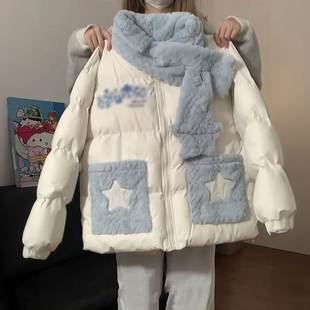 学院风软萌可爱棉衣外套2025冬季新款设计宽松加厚保暖面包棉服女
