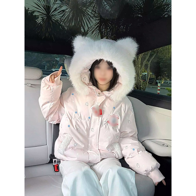 宽松百搭氛围感设计满印面包服