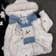 甜美奶fufu蓬松包裹感毛领连帽棉衣女可拆卸雪人外套棉服搭配围巾