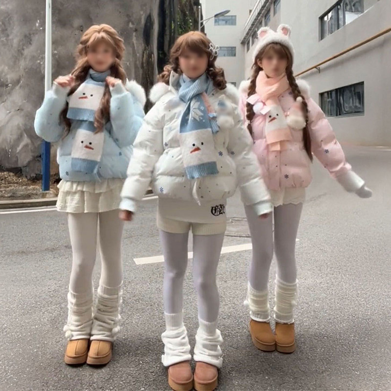2026冬季爆款可拆卸雪人魔术贴加厚棉服女学生搭配针织围巾闺蜜装,女装/女士精品,棉衣/棉服,淘宝优惠券,粉丝福利购,淘宝优惠卷