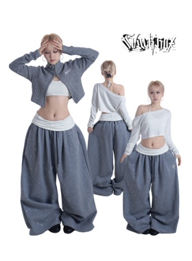 BLACKBOX原创【流星】滴塑烫银刺绣美式卫裤凉感爵士舞街舞运动裤