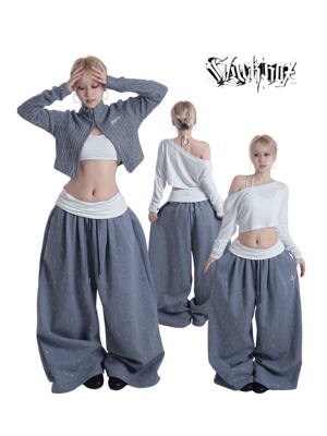 BLACKBOX原创【流星】滴塑烫银刺绣美式卫裤凉感爵士舞街舞运动裤