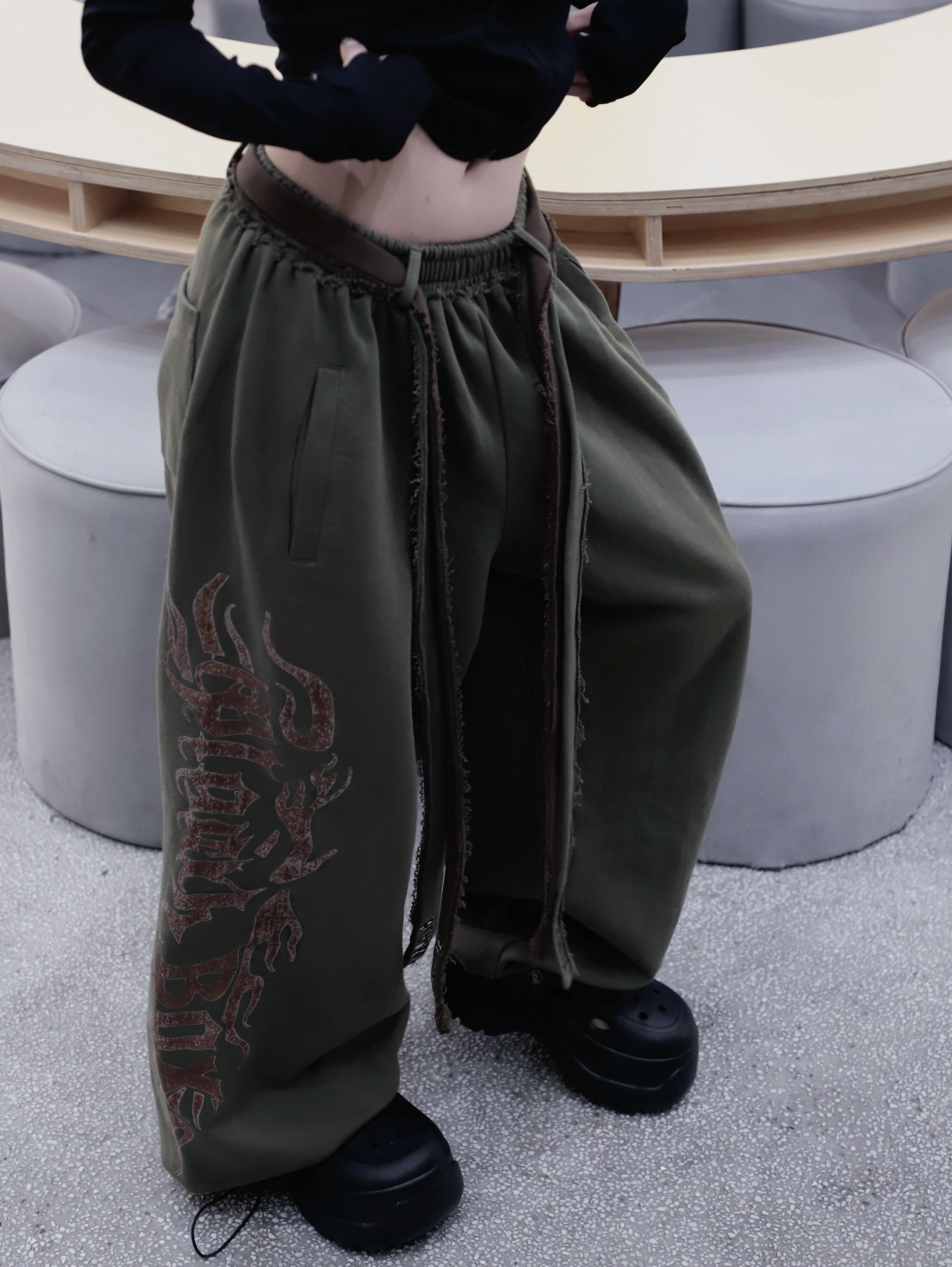 〖森系裤〗BLACKBOX黑盒子双腰绳男女爵士舞街舞运动长裤纯棉卫裤