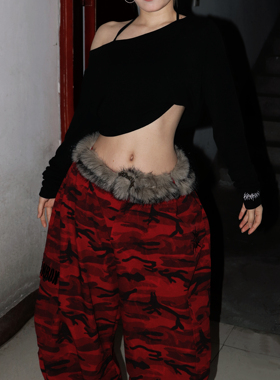 〖毛毛腰带〗BLACKBOX原创自制复古美式毛毛仿皮草腰带百搭配饰