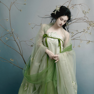 春梨 诃子裙春夏套装 新款 衫 汉服女重工刺绣唐制大袖 梦屿盛原创