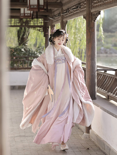 衫 梦屿盛原创 重工刺绣大袖 加绒冬季 齐胸破裙温暖唐风汉服 凝兰