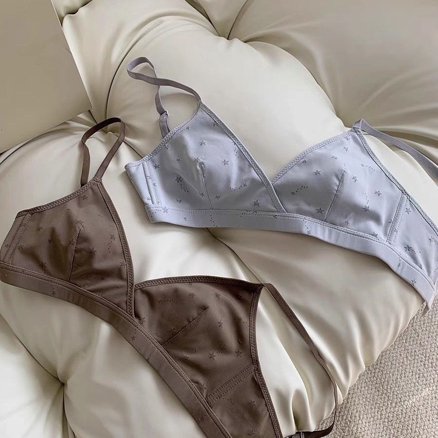 微微星光Bra 轻薄透气兔耳杯小胸聚拢内衣夏舒适防凸点无钢圈文胸