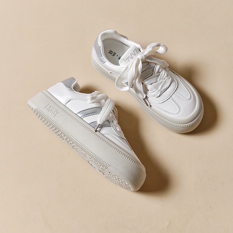 厚底德训鞋女2025年新款春秋季软底女款百搭增高休闲女鞋小白板鞋