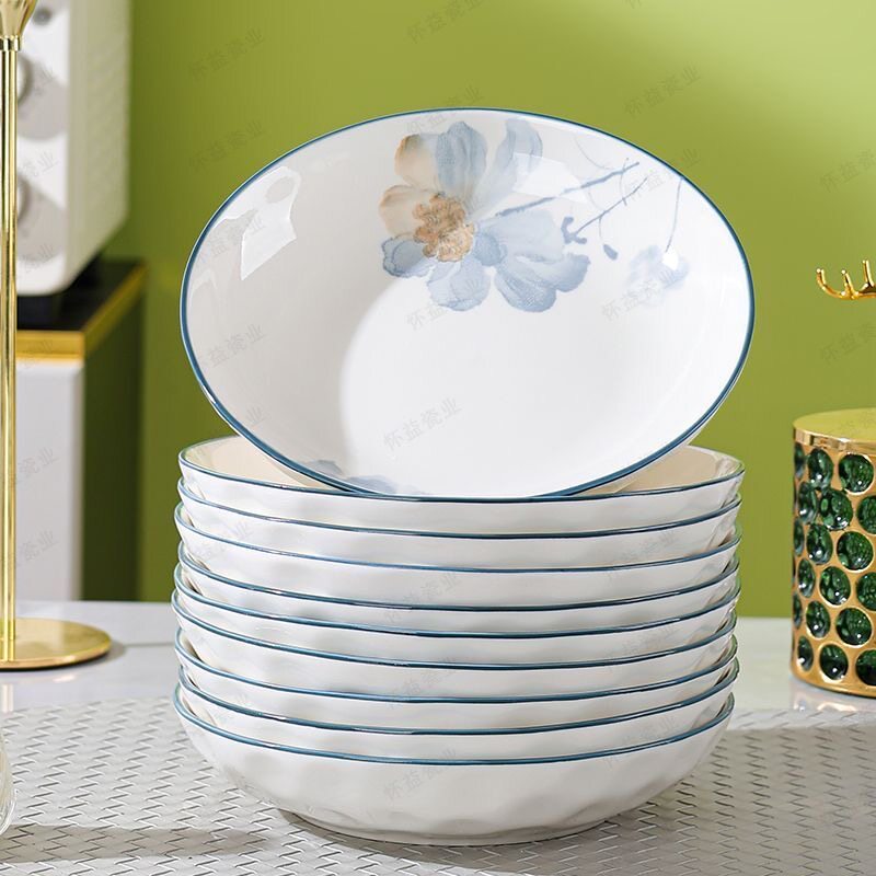 新款凝香7英寸菜盘8英寸盘子网红高颜值防烫餐盘菜盘子石头纹碟子,餐饮具,碟,淘宝优惠券,粉丝福利购,淘宝优惠卷