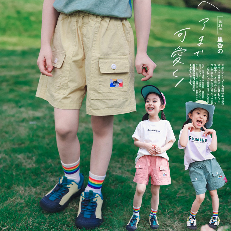 山系户外女童纯棉短裤夏季2026新款儿童工装轻薄五分裤透气裤子