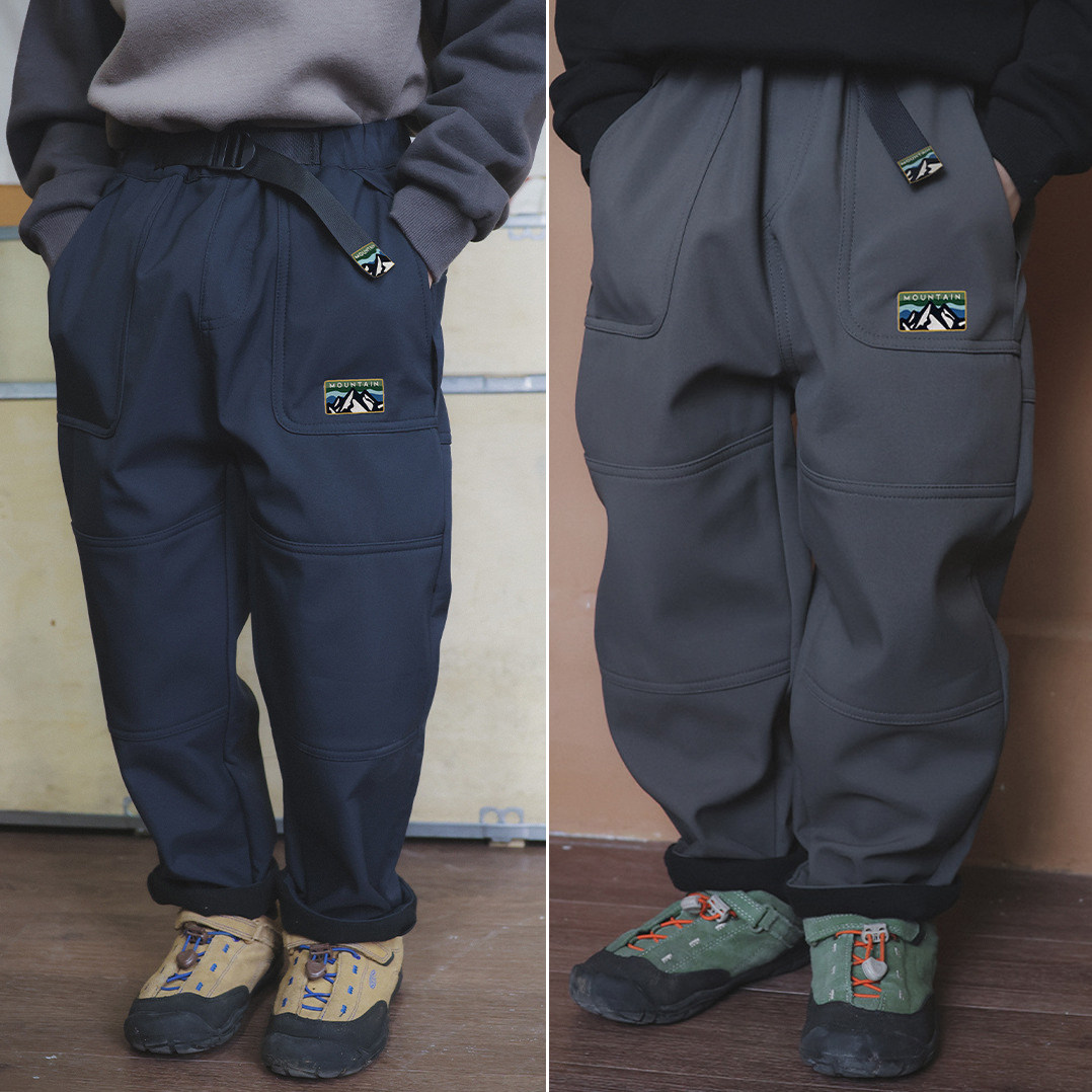 山系户外风男童女童防风防水加绒长裤2026秋冬儿童登山徒步保暖裤,童装/婴儿装/亲子装,裤子,淘宝优惠券,粉丝福利购,淘宝优惠卷