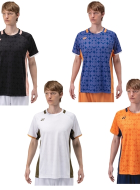 25年JP版YONEX尤尼克斯 男款羽毛球大赛服短袖10638日本产VC技术