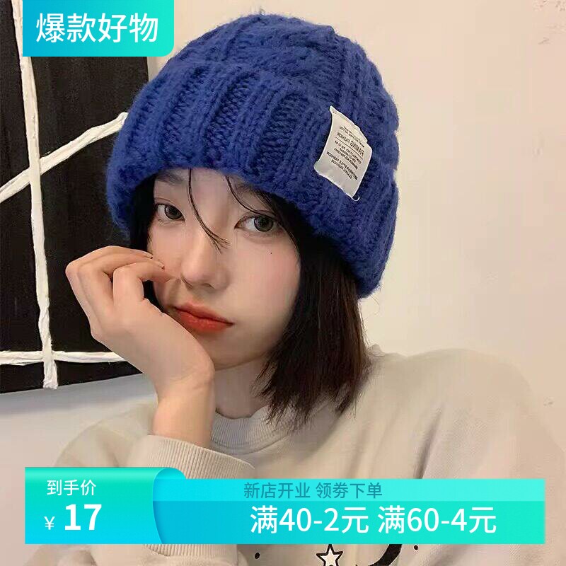 秋冬时尚针织帽女款韩版时尚麻花毛线帽保暖护耳多色可选休闲