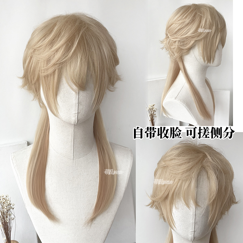 假发女长发cos奶白金色全头套式lisa同款大波浪长卷发lolita假发_虎窝淘