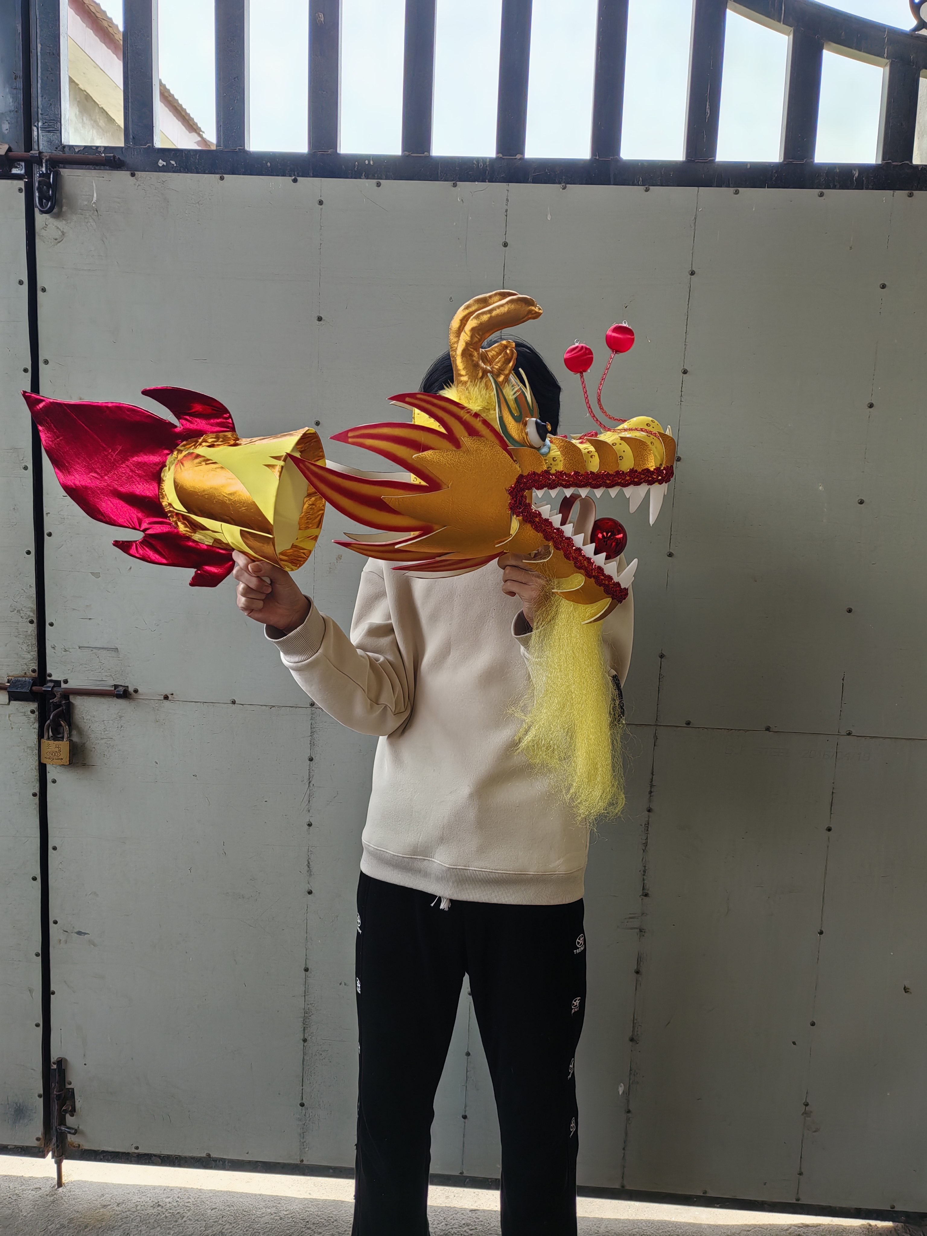 舞龙道具儿童手把龙手持龙头演出龙头舞龙龙头道具儿童龙灯舞龙