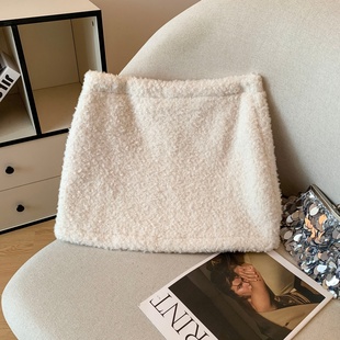 小众加厚羊绒呢子半身裙女秋冬季高腰显瘦a字裙小个子包臀短裙子