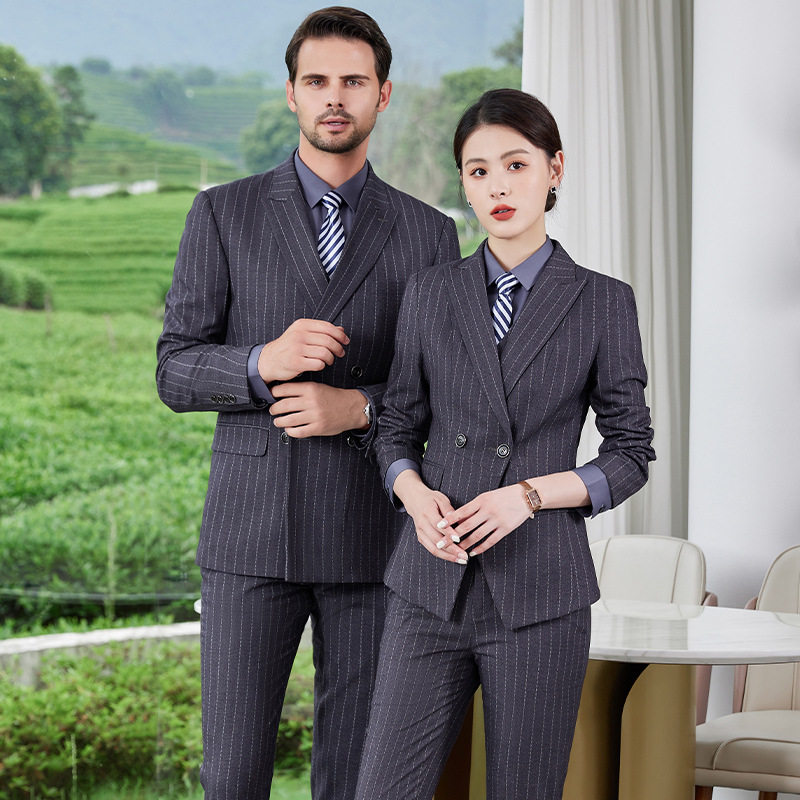 成都男女同款双排扣西装套装商务正装西服职业工装工作服定制定做