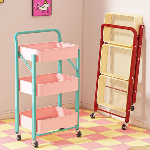 免安装可折叠金属小推车置物架