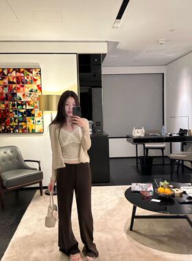 oker章壳儿正品～轻氧糯糯针织裤长裤百搭韩系简约显瘦显高A671