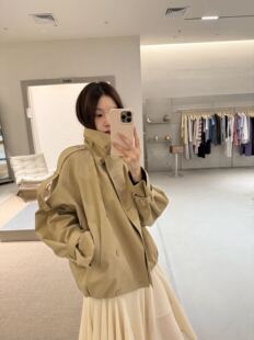 现货！！oker章壳儿正品～立领花苞风衣外套短款A685