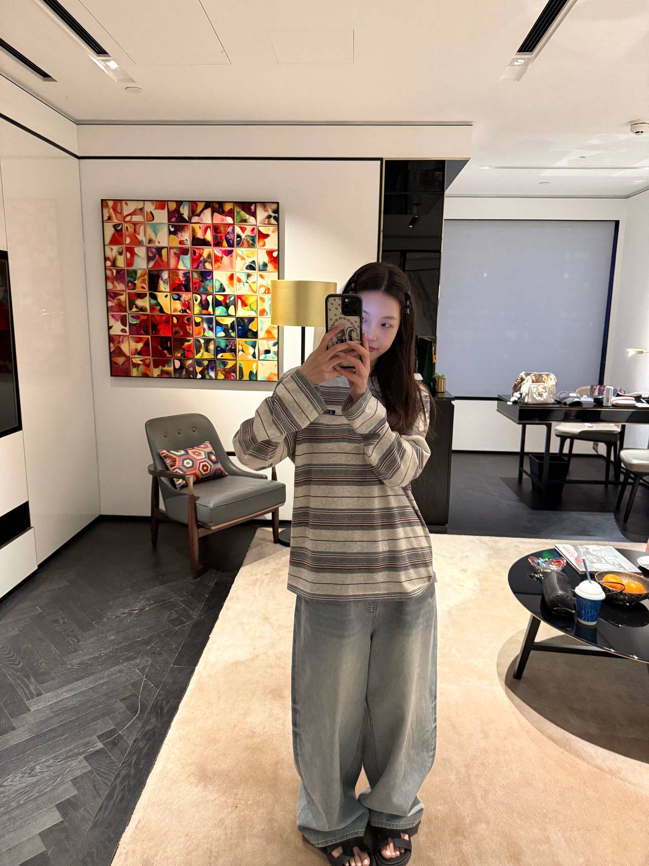 oker章壳儿оригинал～голубые джинсы стирка универсальные прямые корейский стиль свободные повседневные A704