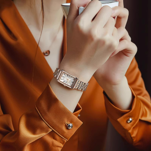 聚利时手表精致女士腕表轻奢韩风钢带方形女表1252 官方补贴价