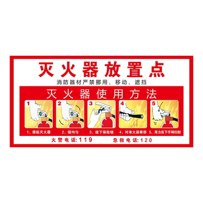 灭火器使用方法标识牌消防标识标牌标识贴消火栓贴纸检查卡二氧化碳定制检查记录卡指示牌警示牌标签定做验厂