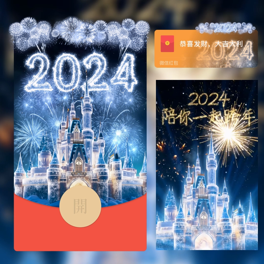 2024陪你跨年烟花红包封面微信序列号vx皮肤wx激活码2024新款动态
