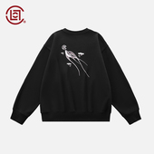 轻盈绒里 男女同款 CLOT 千环燕子印花圆领卫衣 CLOTTEE