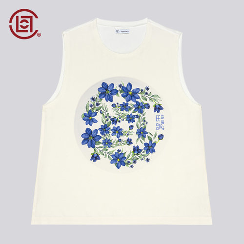 CLOT花卉瓷盘印花背心