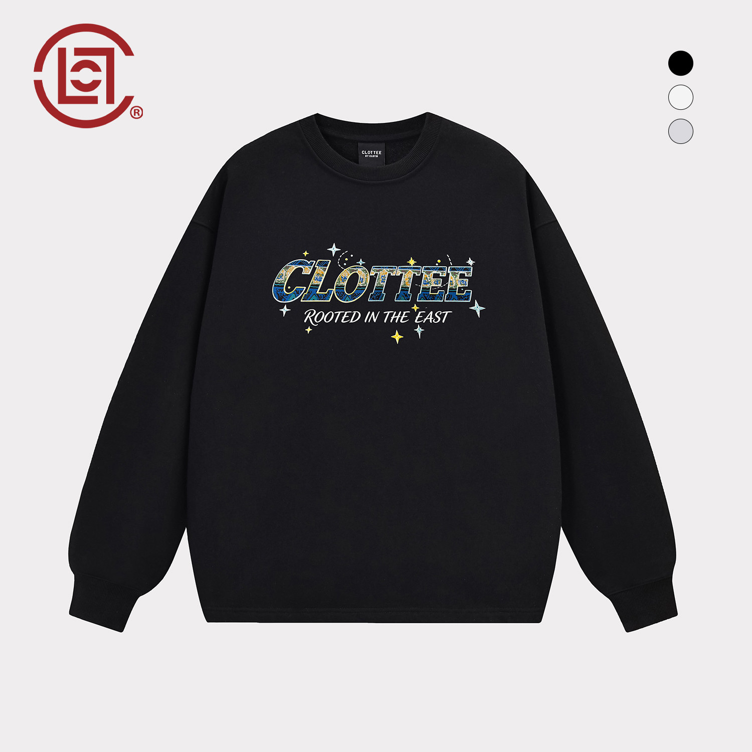 CLOTTEE by CLOT民族文化字母印花宽松卫衣男女秋季国潮圆领长袖K