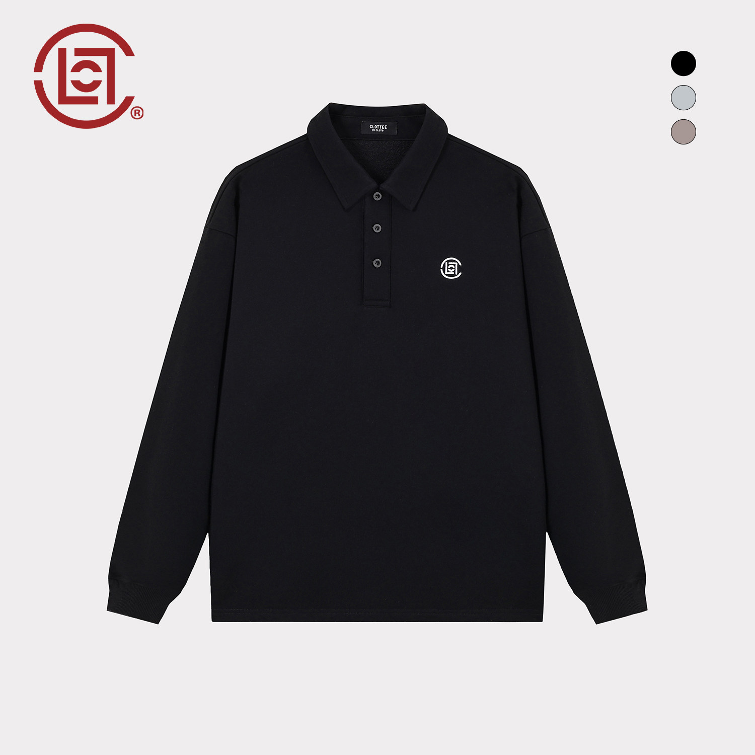 CLOTTEE by CLOT非遗沙燕风筝刺绣polo衫男女款秋季翻领长袖上衣K