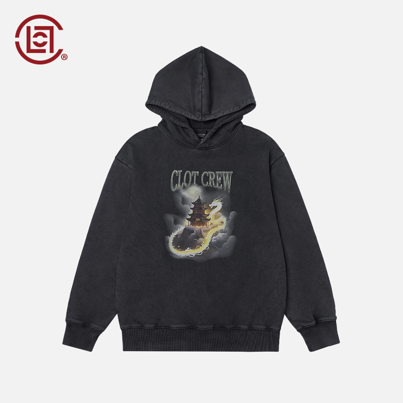 【CLOTTEE by CLOT】盘龙宫殿印花水洗连帽卫衣 瑞系列