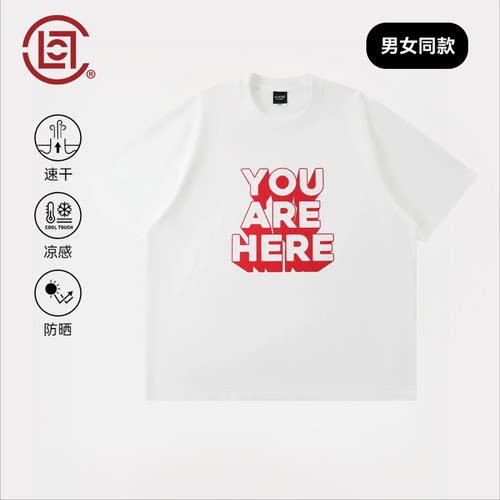 CLOTTEE by CLOT情侣装红色字母印花夏季短袖T恤男宽松潮白色半袖