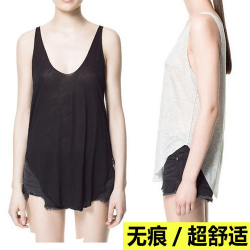 加肥胖宽松吊带无袖低领打底小衫
