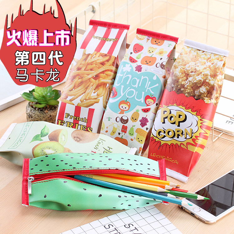 个性创意零食饼干笔袋学生女马卡龙趣味水果可爱手拿包零钱小包