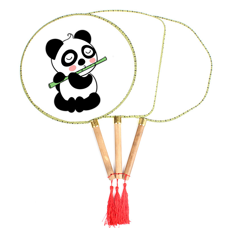 空白团扇diy材料包 儿童白色手工圆扇子绘画扇画画手绘扇面画宫扇