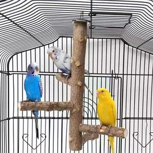 花椒木站杆牡丹玄凤鹦鹉八哥站架磨爪棒多叉跳跃站杆多功能用品