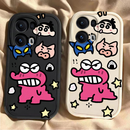 适用OPPOReno13手机壳Reno13Pro新款OPPO硅胶保护套0PP0Ren013Pr0外壳镜头全包防摔OPOPReno男女呲牙恐龙