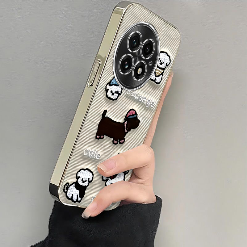 适用一加13手机壳1+ace3v新款12加11+ace2v防摔opp可爱小狗一加ACE2pro硅胶oneplusaec竞速版9R女8t电镀