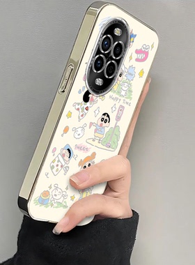 适用华为nova13pro手机壳12/11SE新款Nova10por快乐小新Hinove9硅胶novo87防摔n0va6电镀nava5ipr0女4e3高级